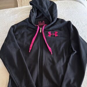 Under Armour Black Zip-Up with Pink Accents